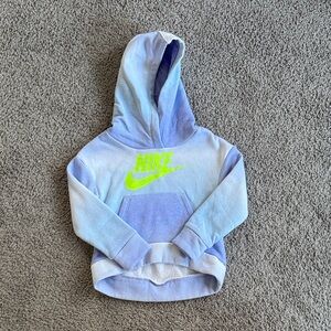 Nike Kids Gradient Blue Hoodie with Neon Logo